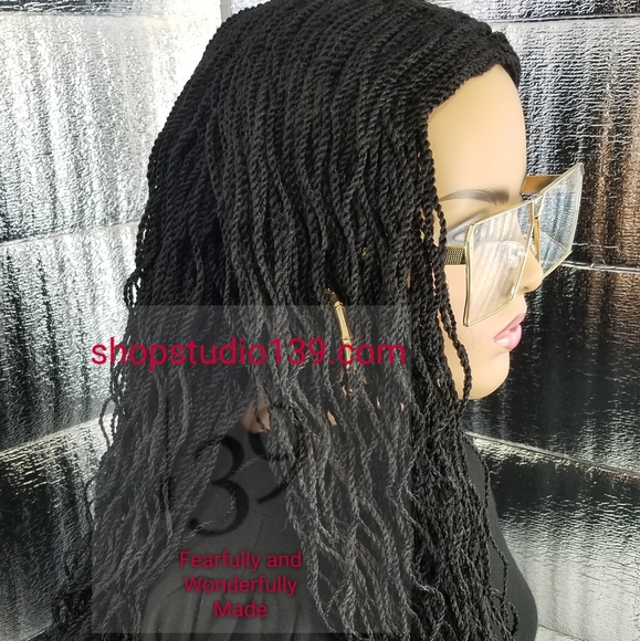 Black micro twist wig